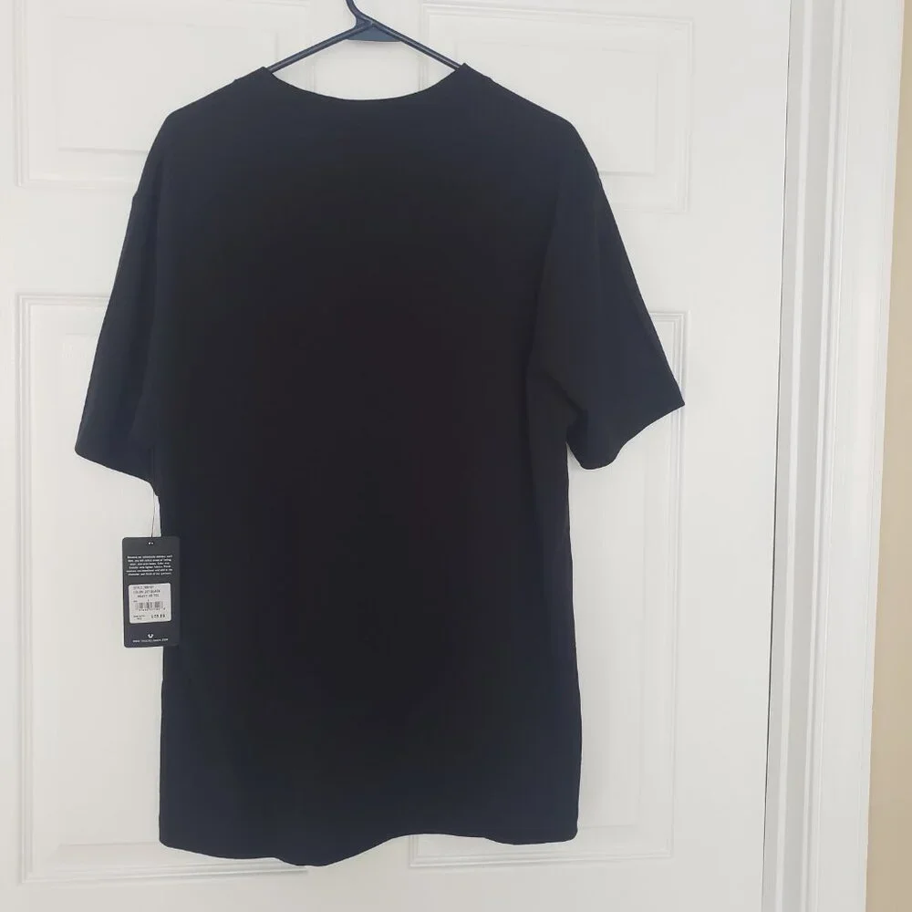True Religion Men's Embroidered Horseshoe Heavy‎ T-Shirt Black Sz LG New w/Tags